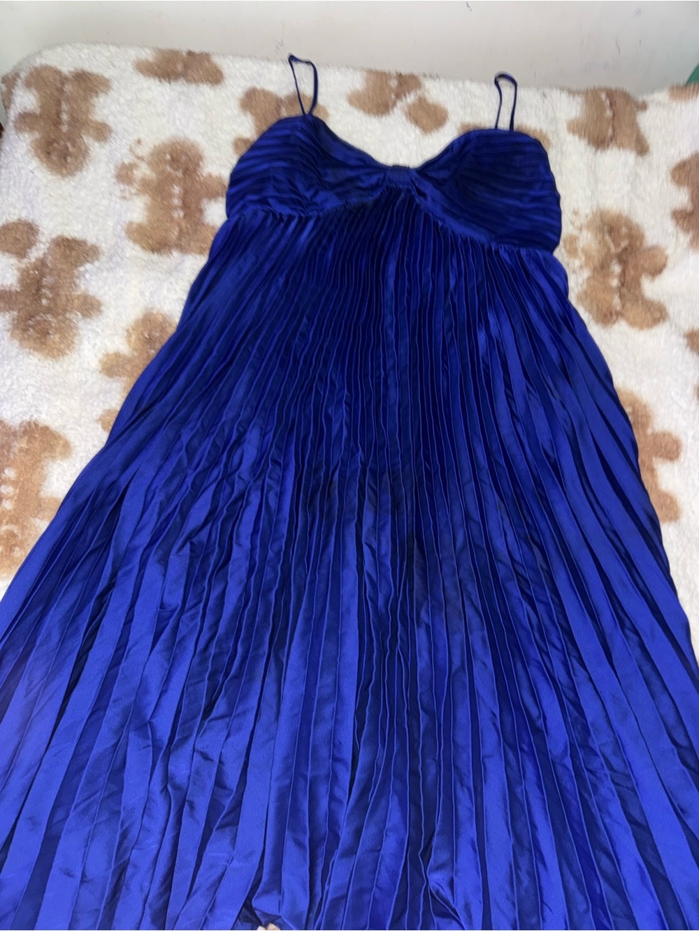 Petal & Pup Pleated Dress in Cobalt Blue